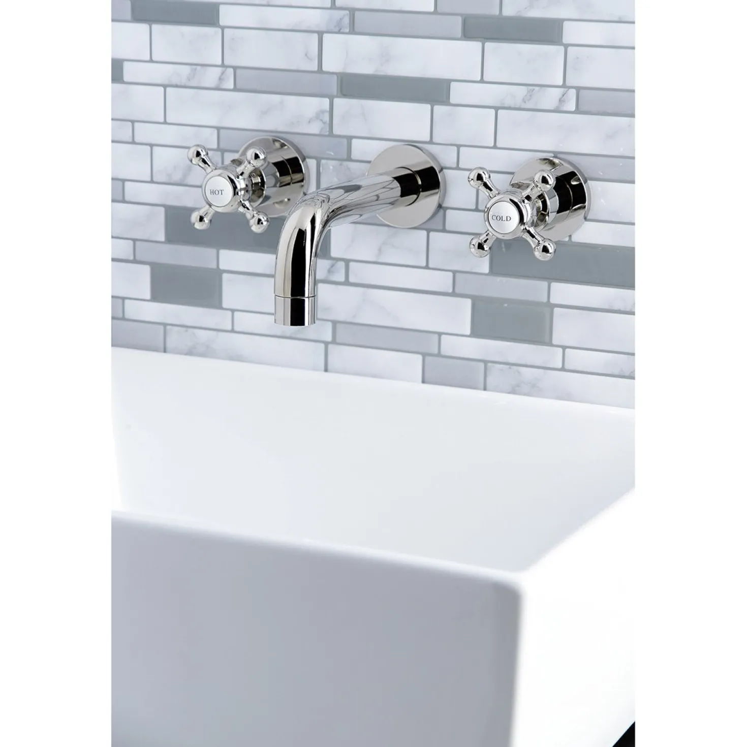 Kingston Brass Metropolitan 2-Handle 8-Inch Wall Mount Bathroom Faucet