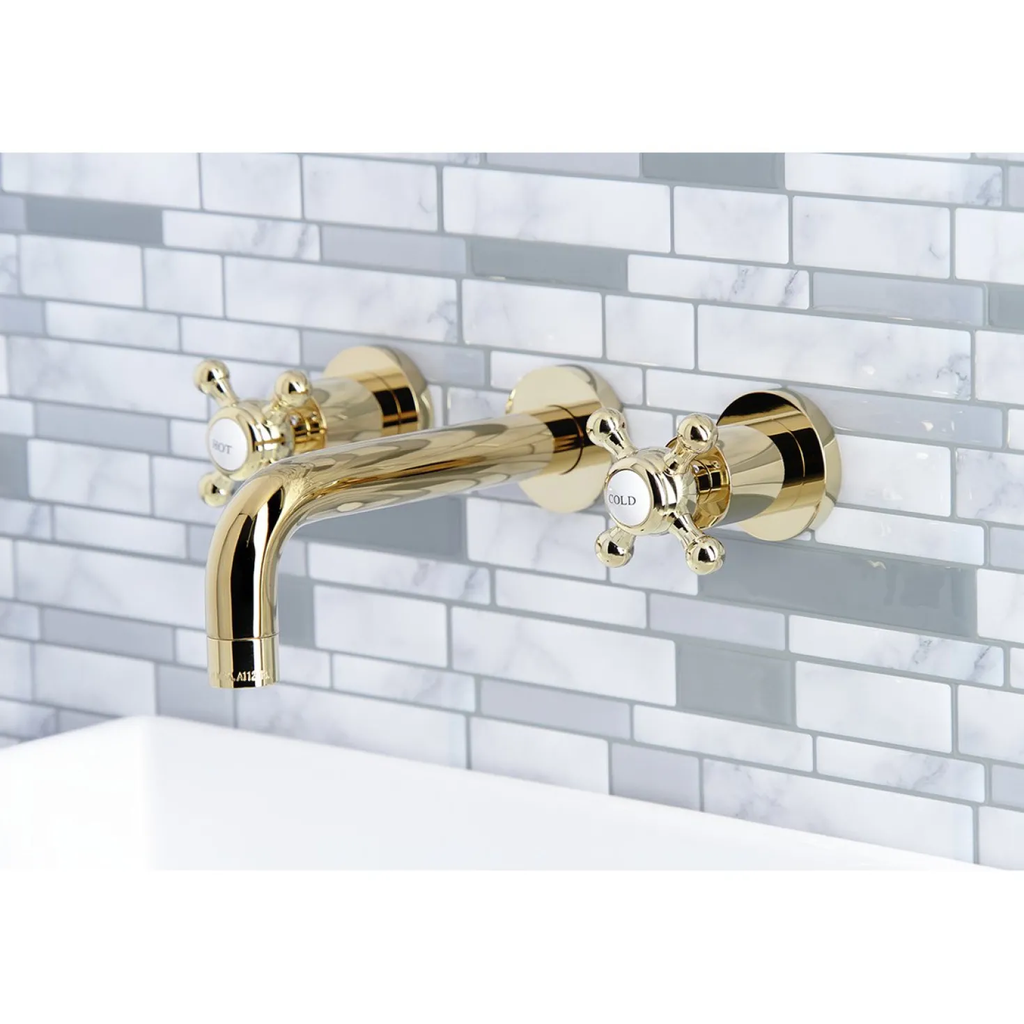 Kingston Brass Metropolitan 2-Handle 8-Inch Wall Mount Bathroom Faucet