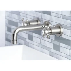Kingston Brass Metropolitan 2-Handle 8-Inch Wall Mount Bathroom Faucet