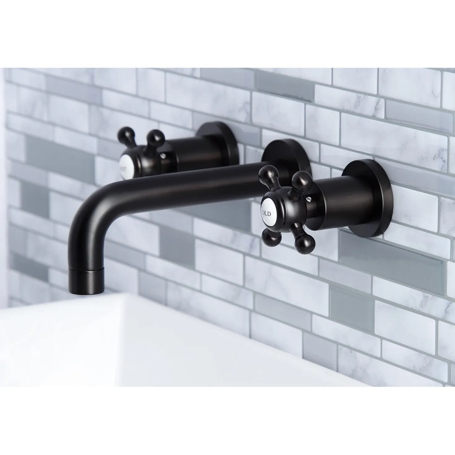 Kingston Brass Metropolitan 2-Handle 8-Inch Wall Mount Bathroom Faucet