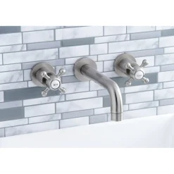 Kingston Brass Metropolitan 2-Handle 8-Inch Wall Mount Bathroom Faucet