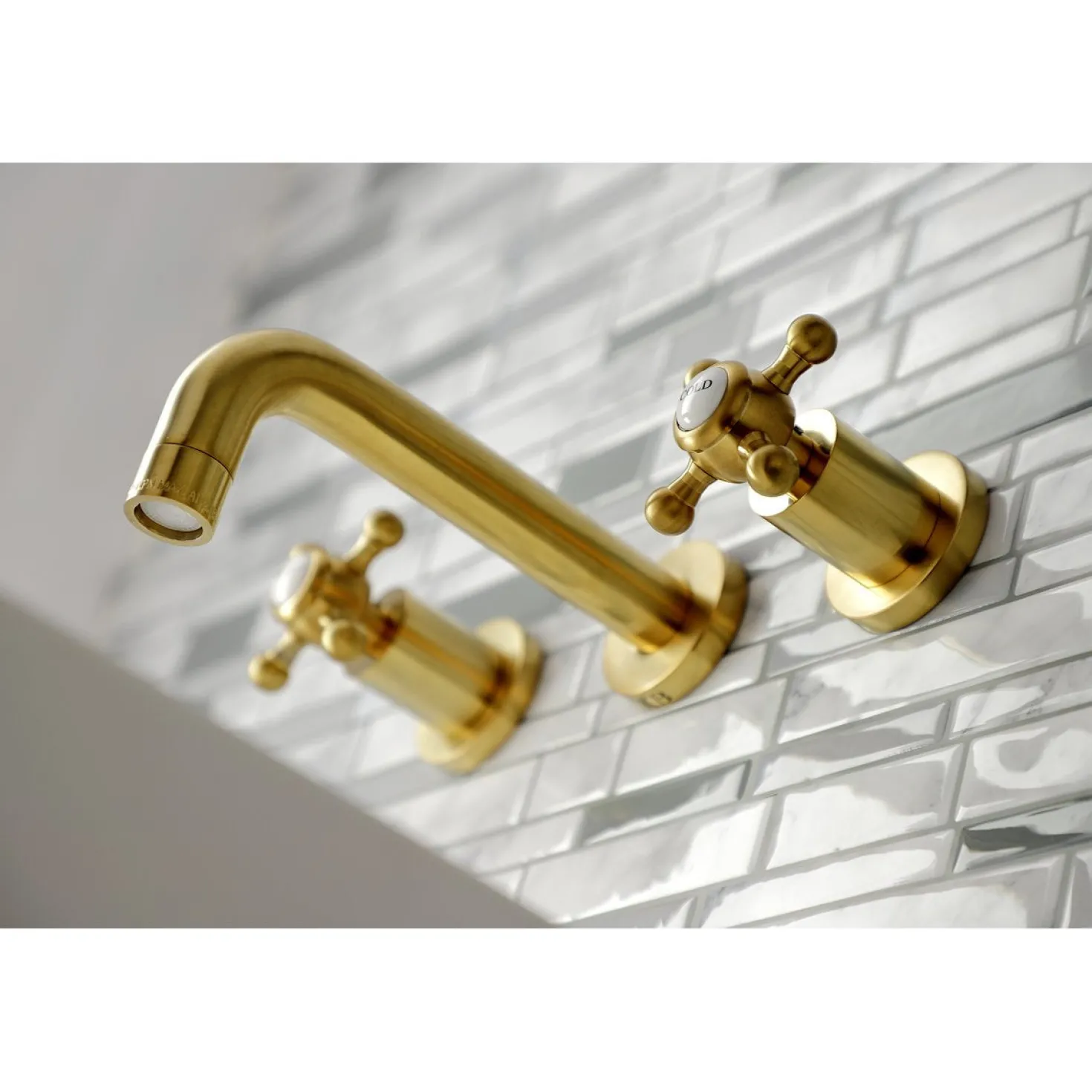 Kingston Brass Metropolitan 2-Handle 8-Inch Wall Mount Bathroom Faucet