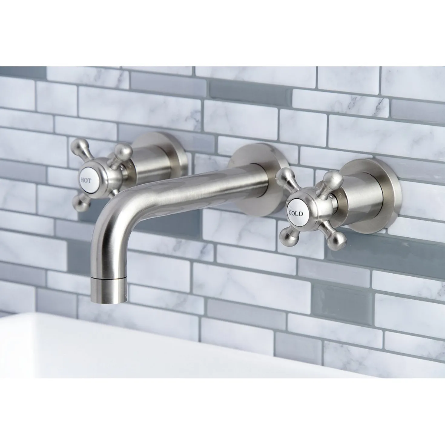 Kingston Brass Metropolitan 2-Handle 8-Inch Wall Mount Bathroom Faucet