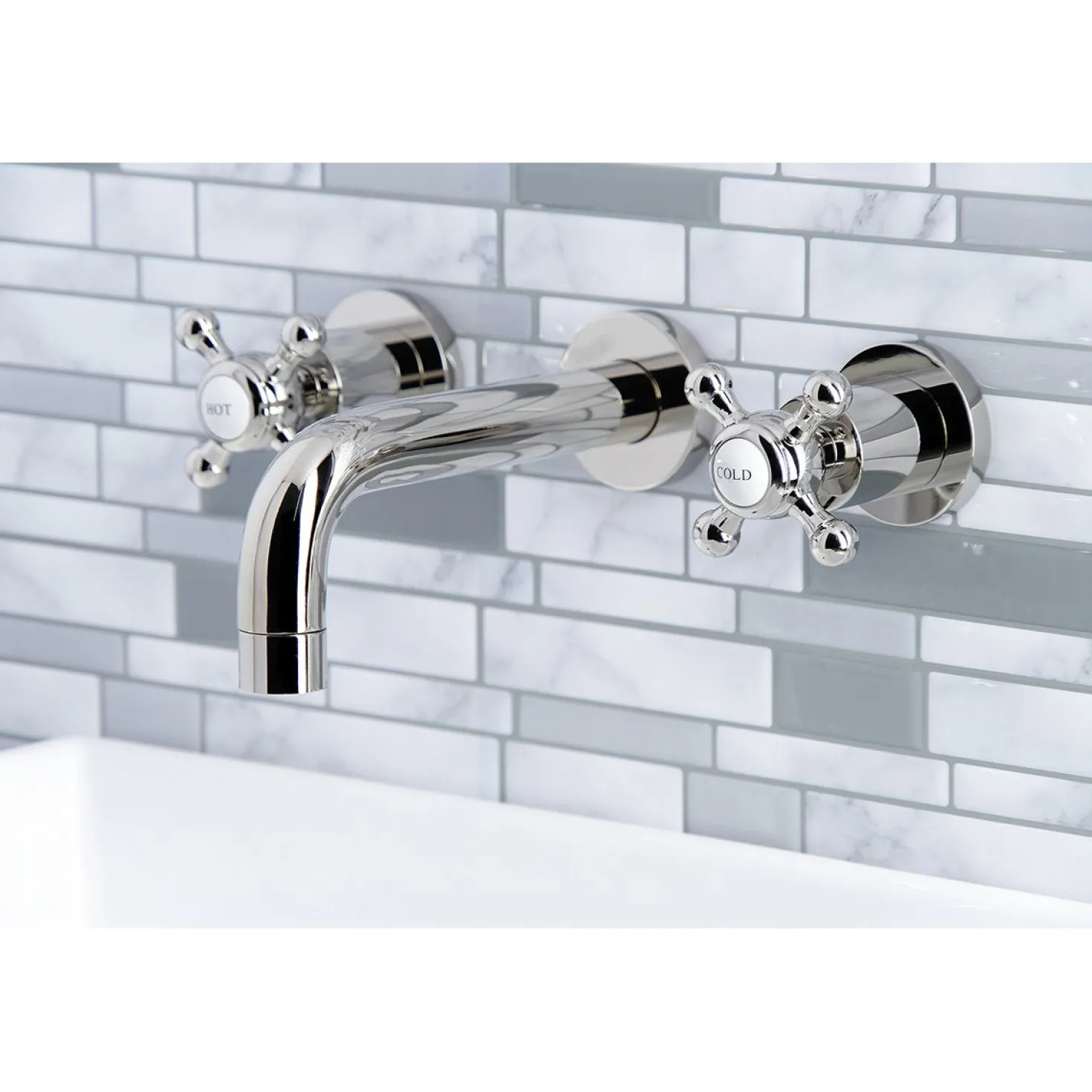 Kingston Brass Metropolitan 2-Handle 8-Inch Wall Mount Bathroom Faucet