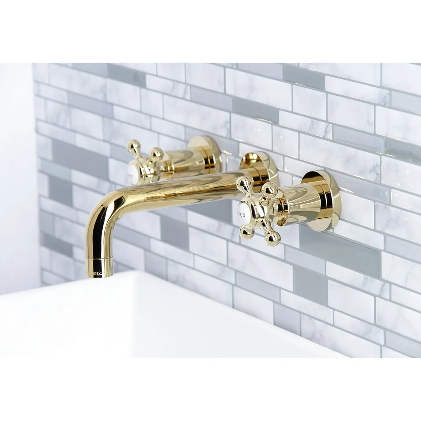 Kingston Brass Metropolitan 2-Handle 8-Inch Wall Mount Bathroom Faucet