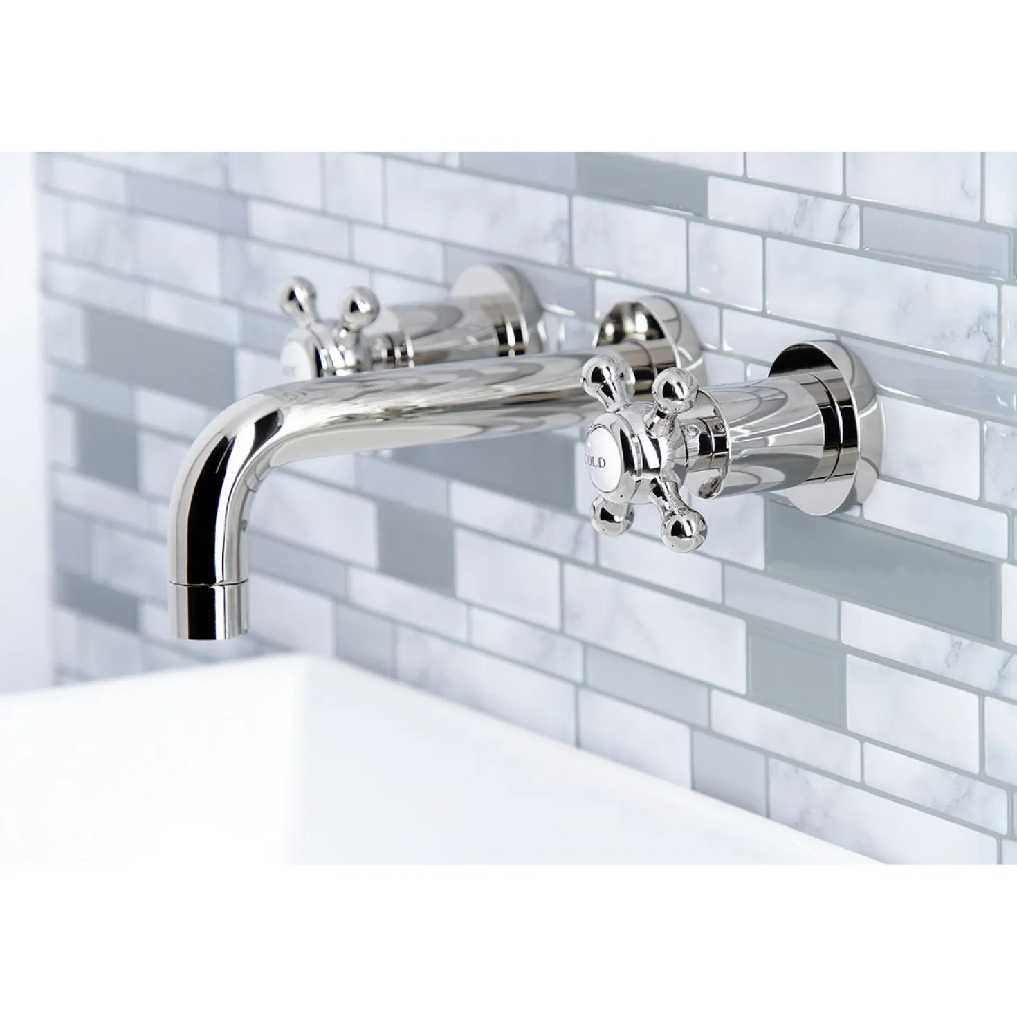 Kingston Brass Metropolitan 2-Handle 8-Inch Wall Mount Bathroom Faucet