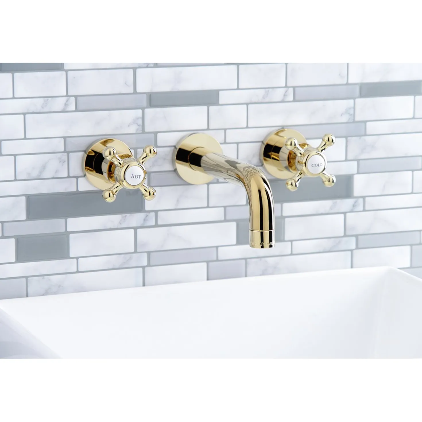 Kingston Brass Metropolitan 2-Handle 8-Inch Wall Mount Bathroom Faucet