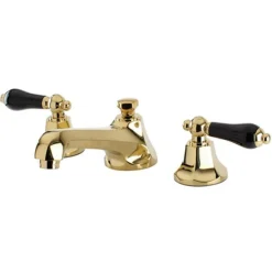 Kingston Brass Metropolitan Onyx Widespread Lavatory Faucet with Black Porcelain Lever Handle