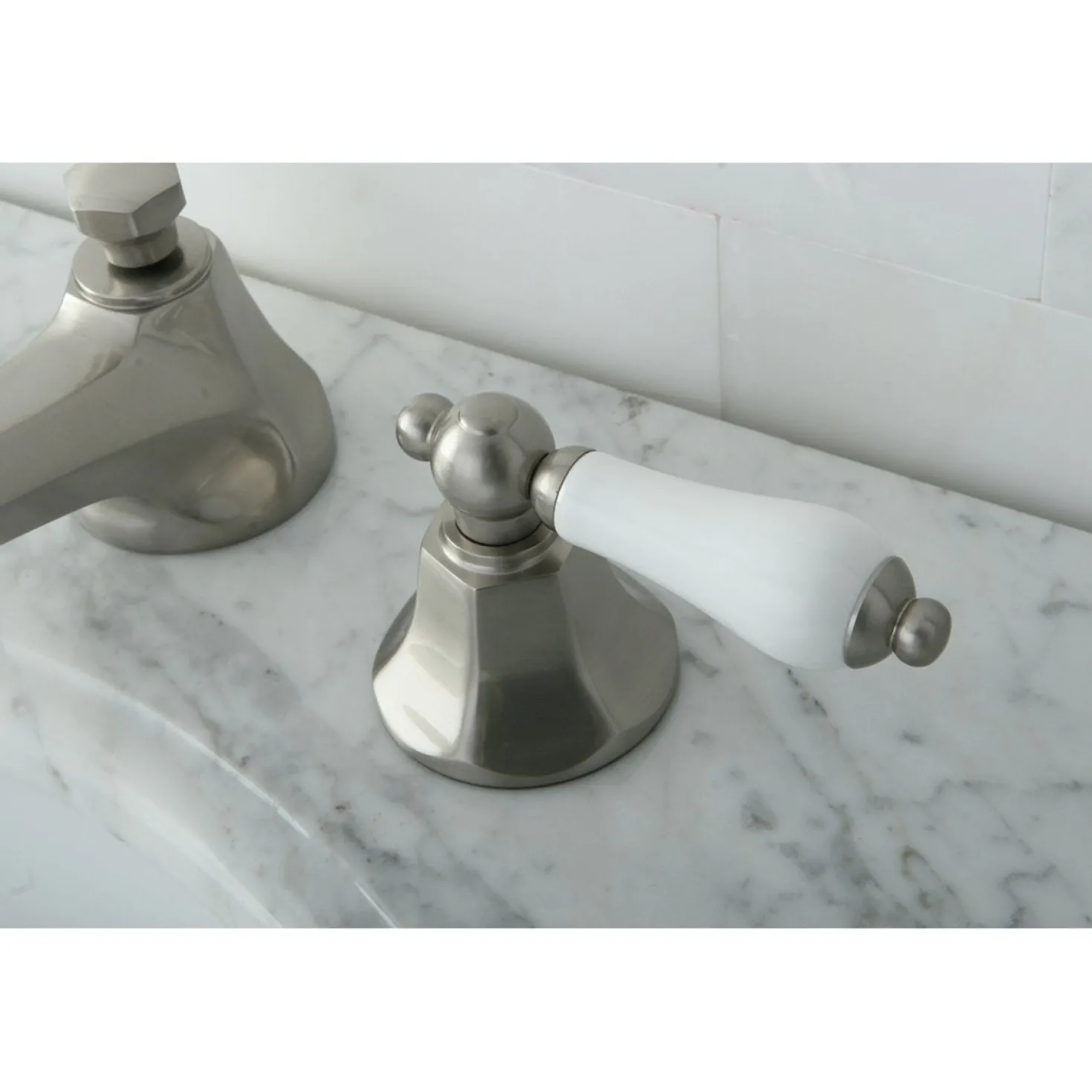 Kingston Brass Metropolitan 8-Inch Widespread Deck Mount Bathroom Faucet