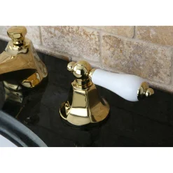Kingston Brass Metropolitan 8-Inch Widespread Deck Mount Bathroom Faucet
