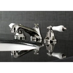 Kingston Brass Metropolitan 8-Inch Widespread Deck Mount Bathroom Faucet
