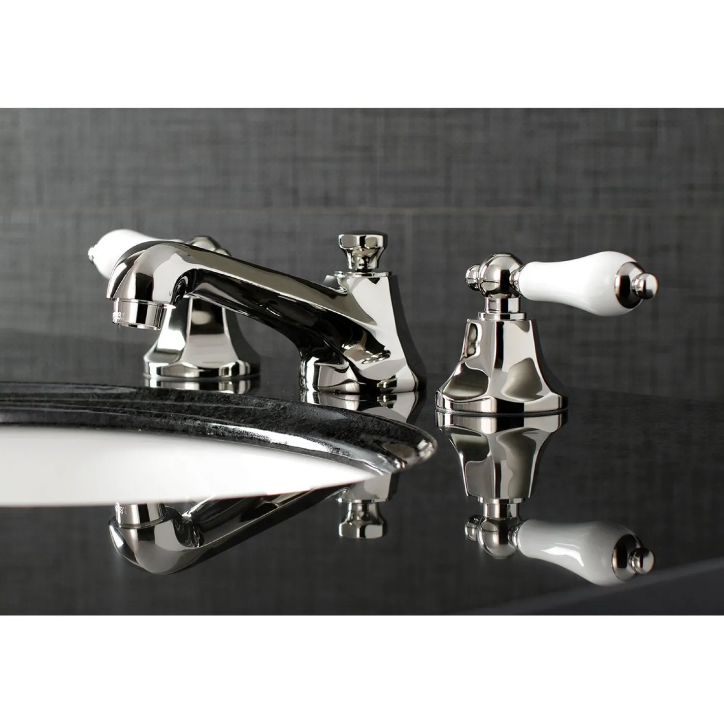 Kingston Brass Metropolitan 8-Inch Widespread Deck Mount Bathroom Faucet