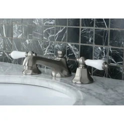 Kingston Brass Metropolitan 8-Inch Widespread Deck Mount Bathroom Faucet