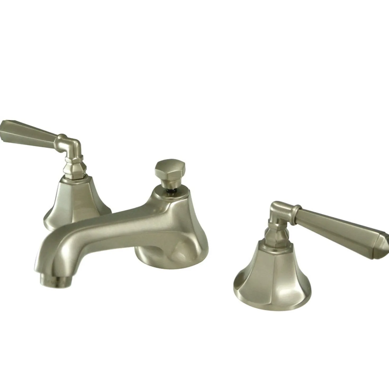 Kingston Brass Metropolitan Two Handle Deck Mount 8" to 16" Widespread Lavatory Faucet with Brass Pop-up