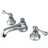 Kingston Brass Metropolitan 8" to 16" Widespread Two Handle Deck Mount Lavatory Faucet with Brass Pop-up
