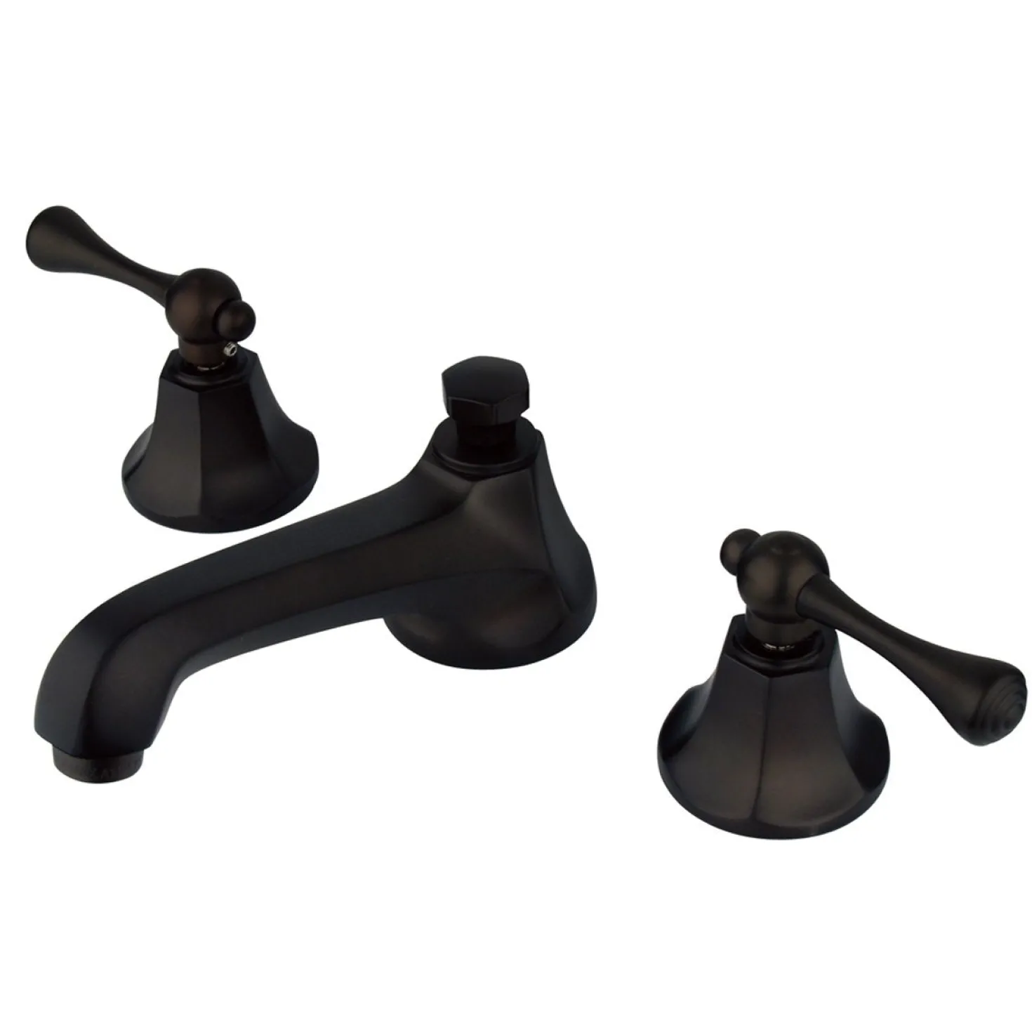 Kingston Brass Metropolitan 8" to 16" Widespread Two Handle Deck Mount Lavatory Faucet with Brass Pop-up