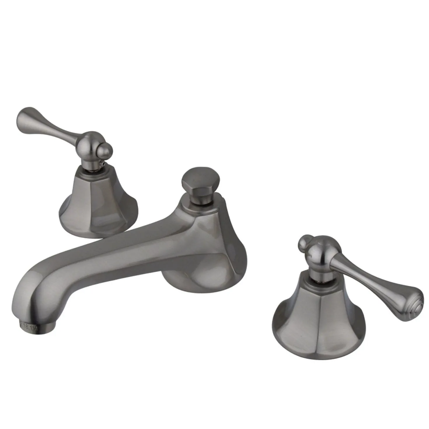 Kingston Brass Metropolitan 8" to 16" Widespread Two Handle Deck Mount Lavatory Faucet with Brass Pop-up