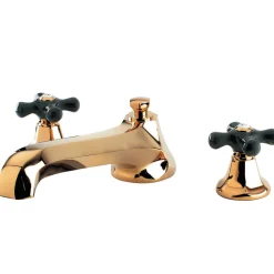 Kingston Brass Metropolitan Onyx Roman Tub Filler with Black Porcelain Cross Handle
