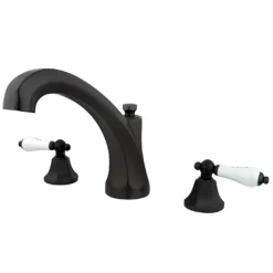 Kingston Brass Metropolitan Roman Tub Filler with Porcelain Lever Handles