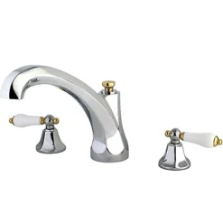 Kingston Brass Metropolitan Roman Tub Filler with Porcelain Lever Handles