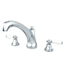 Kingston Brass Metropolitan Roman Tub Filler with Porcelain Lever Handles
