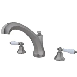 Kingston Brass Metropolitan Roman Tub Filler with Porcelain Lever Handles