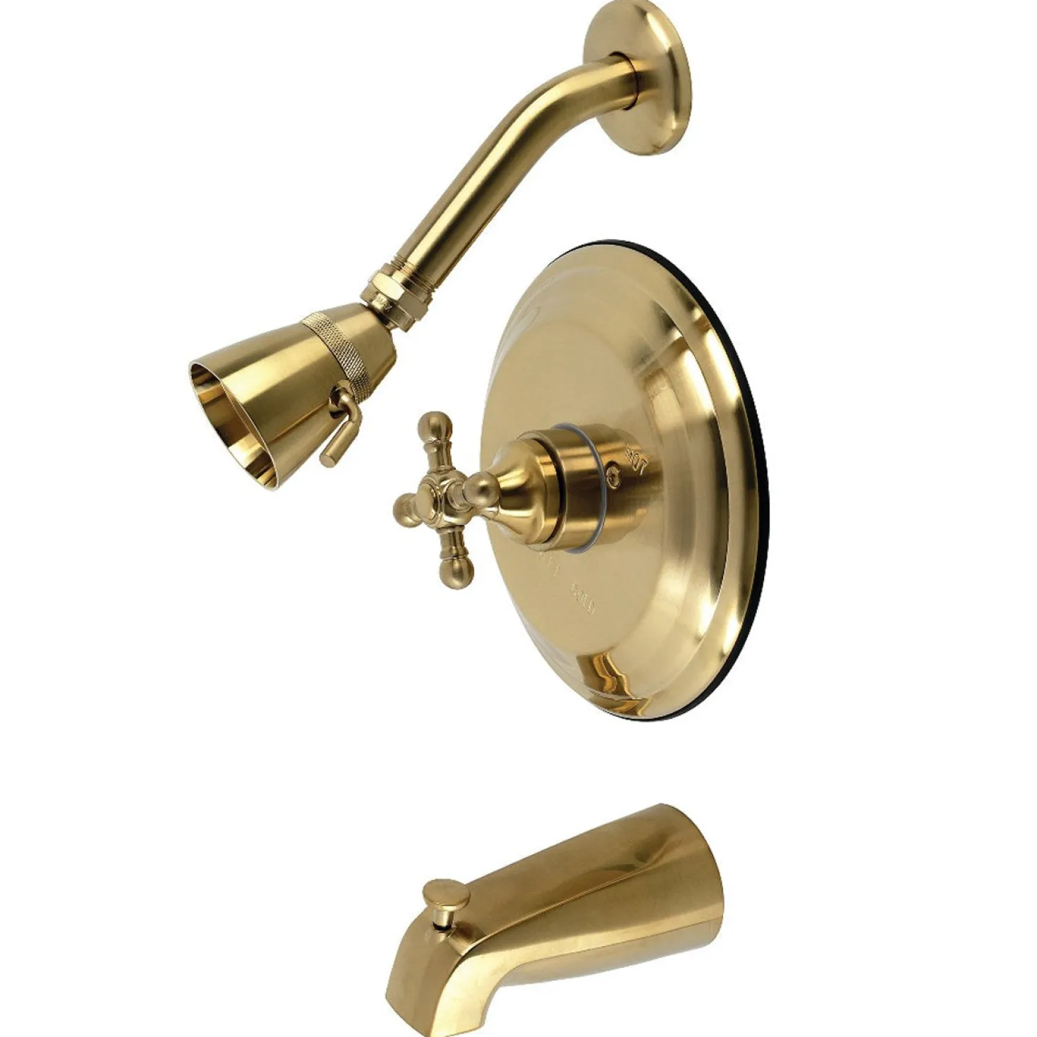 Kingston Brass Metropolitan Tub and Shower Faucet in Brushed Brass