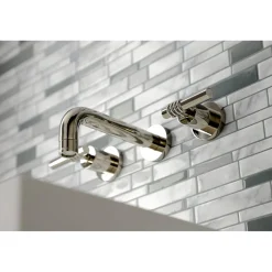 Kingston Brass Milano 2-Handle 8-Inch Wall Mount Bathroom Faucet