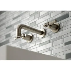 Kingston Brass Milano 2-Handle 8-Inch Wall Mount Bathroom Faucet