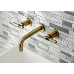 Kingston Brass Milano 2-Handle 8-Inch Wall Mount Bathroom Faucet