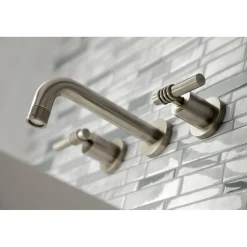 Kingston Brass Milano 2-Handle 8-Inch Wall Mount Bathroom Faucet