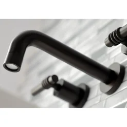Kingston Brass Milano 2-Handle 8-Inch Wall Mount Bathroom Faucet