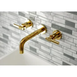Kingston Brass Milano 2-Handle 8-Inch Wall Mount Bathroom Faucet