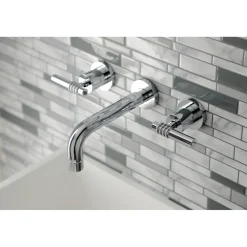 Kingston Brass Milano 2-Handle 8-Inch Wall Mount Bathroom Faucet
