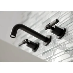 Kingston Brass Milano 2-Handle 8-Inch Wall Mount Bathroom Faucet