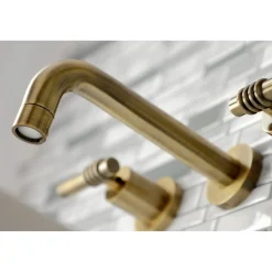 Kingston Brass Milano 2-Handle 8-Inch Wall Mount Bathroom Faucet