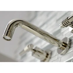 Kingston Brass Milano 2-Handle 8-Inch Wall Mount Bathroom Faucet