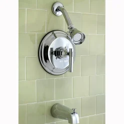 Kingston Brass Milano Single Handle Tub and Shower Faucet in Polished Chrome