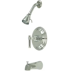 Kingston Brass Milano Single Handle Tub and Shower Faucet in Polished Chrome