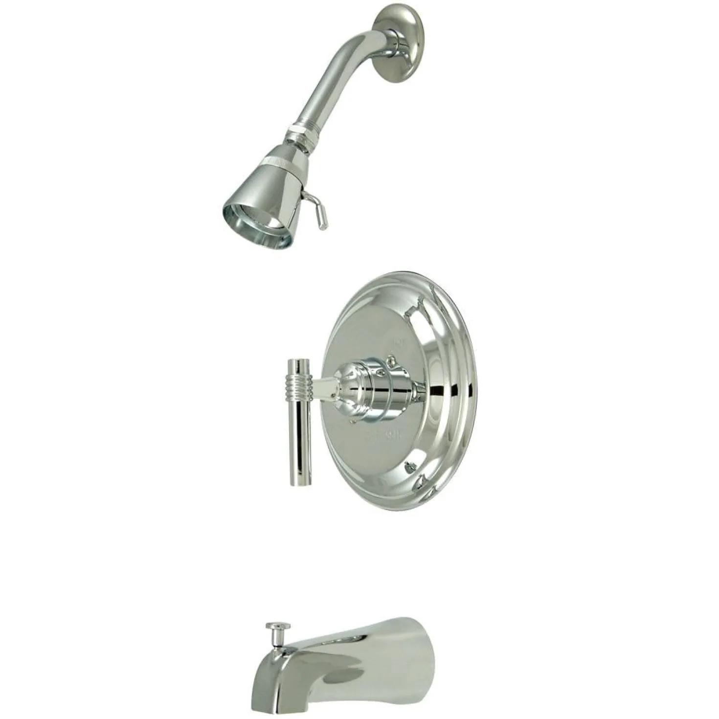 Kingston Brass Milano Single Handle Tub and Shower Faucet in Polished Chrome
