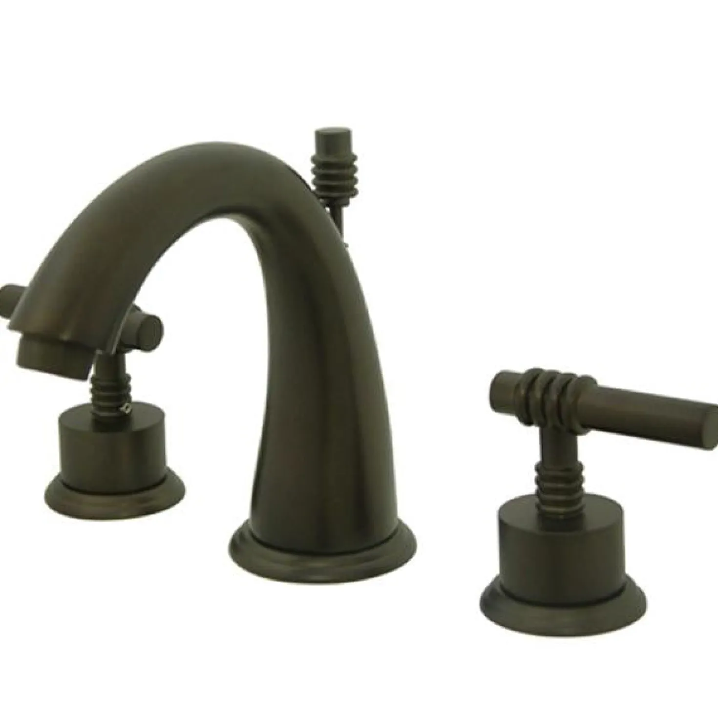 Kingston Brass Milano 8" to 16" Widespread Two Handle Lavatory Faucet with Brass Pop-up