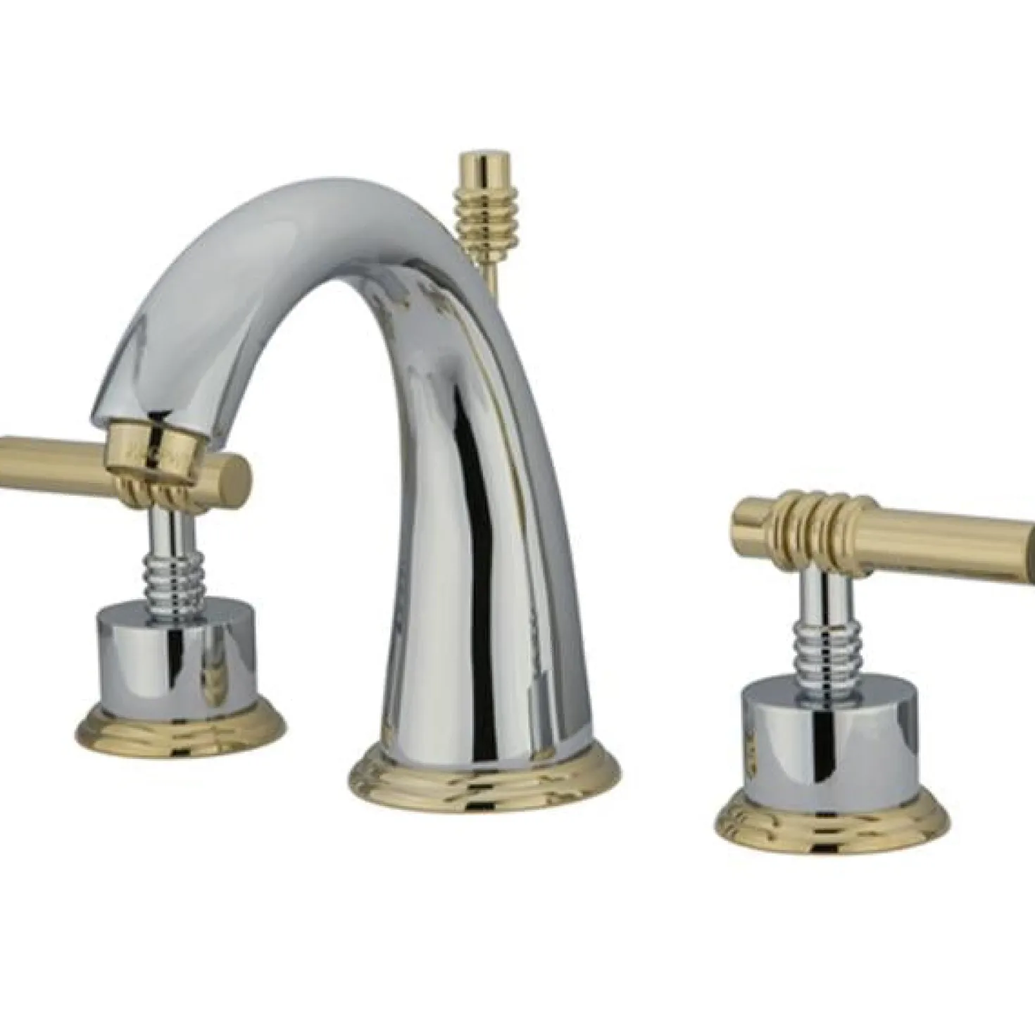 Kingston Brass Milano 8" to 16" Widespread Two Handle Lavatory Faucet with Brass Pop-up