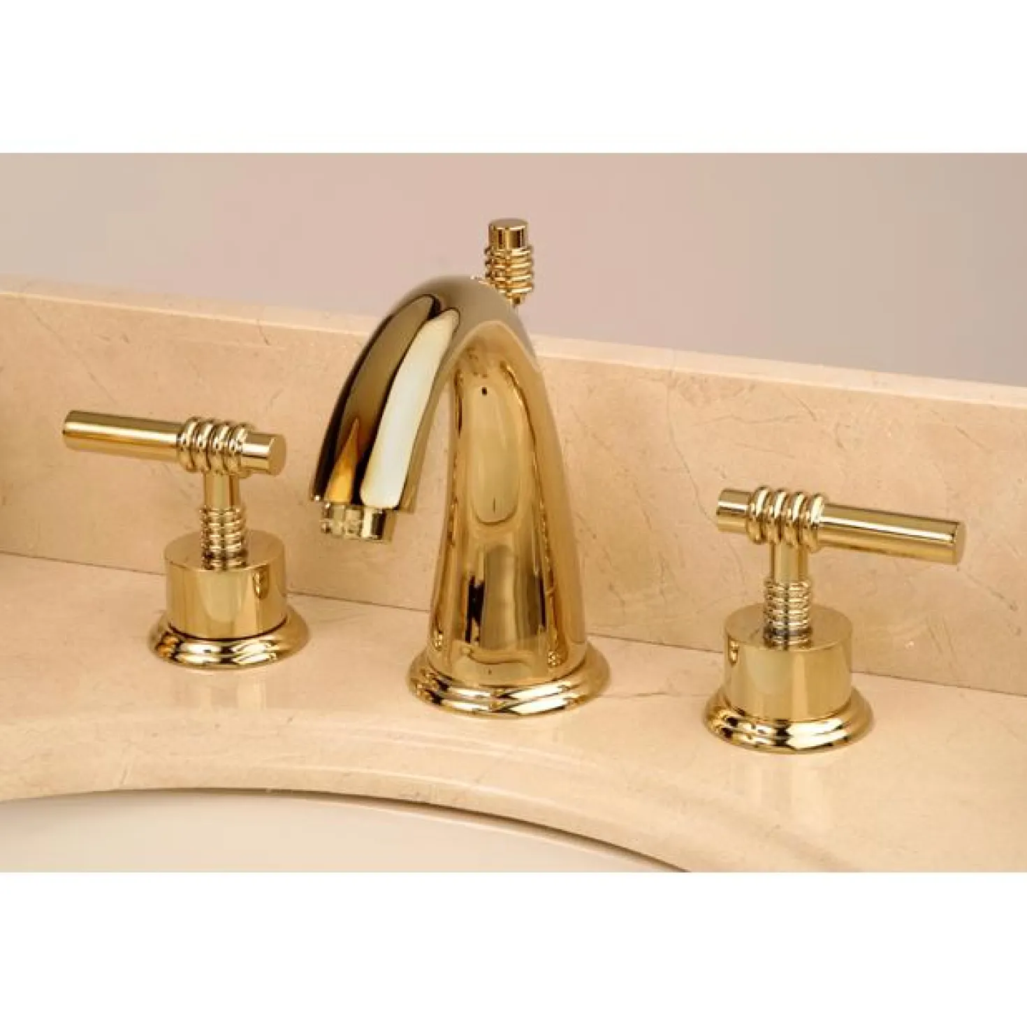 Kingston Brass Milano 8" to 16" Widespread Two Handle Lavatory Faucet with Brass Pop-up