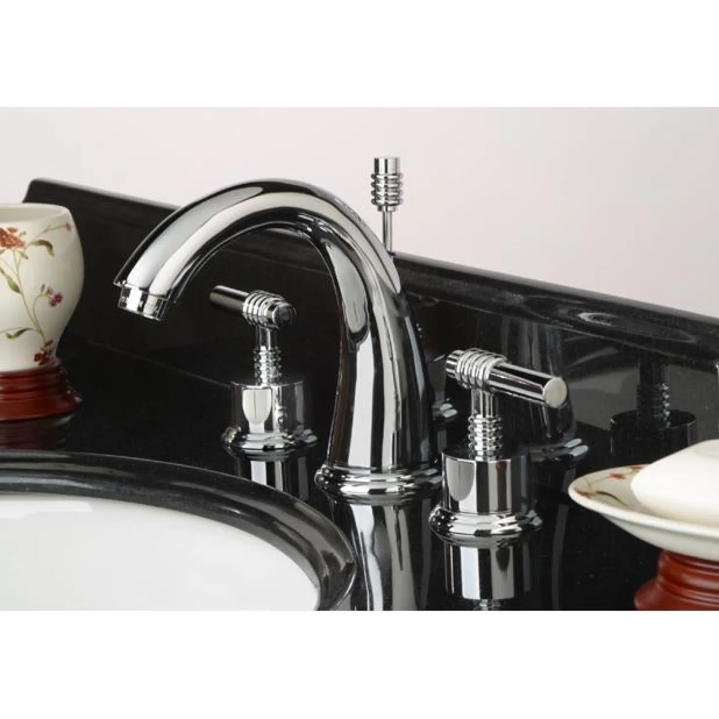 Kingston Brass Milano 8" to 16" Widespread Two Handle Lavatory Faucet with Brass Pop-up
