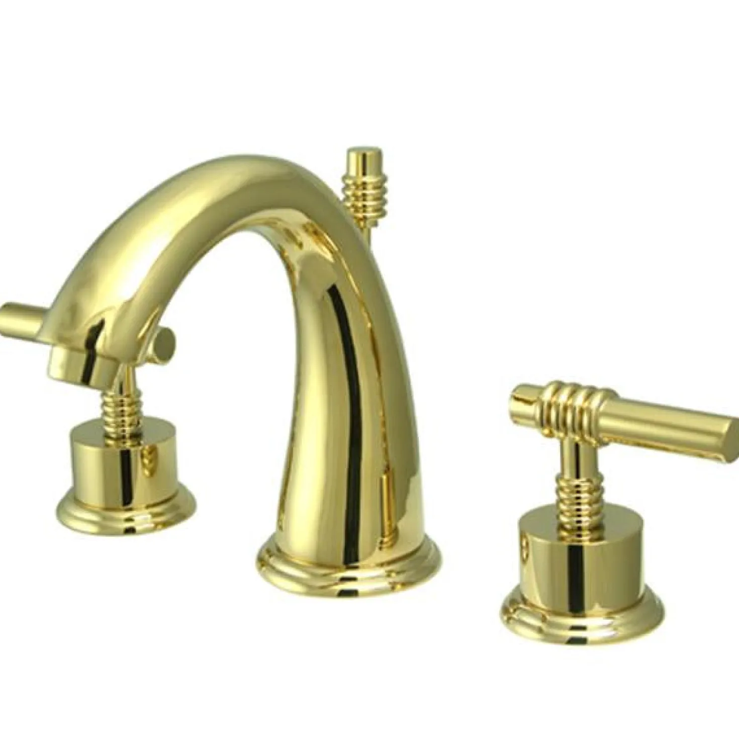 Kingston Brass Milano 8" to 16" Widespread Two Handle Lavatory Faucet with Brass Pop-up