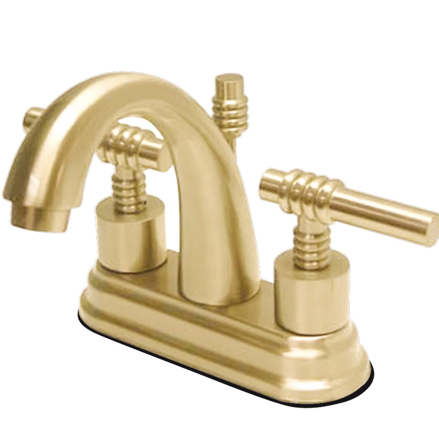 Kingston Brass Milano Two Handle 4" Centerset Solid Brass Lavatory Faucet with Brass Pop-up