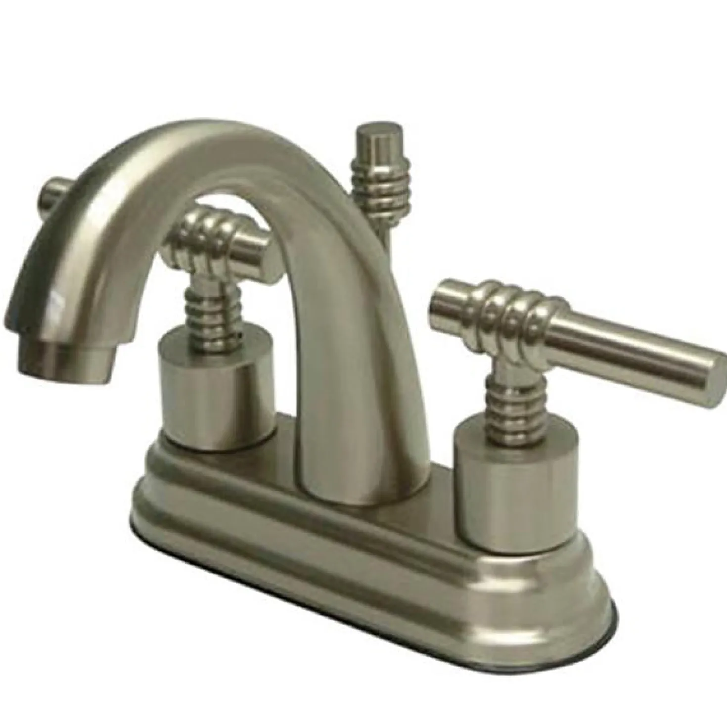 Kingston Brass Milano Two Handle 4" Centerset Solid Brass Lavatory Faucet with Brass Pop-up