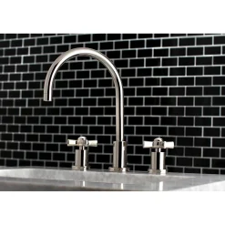 Kingston Brass Millennium Deck Mount 8-Inch Widespread Bathroom Faucet