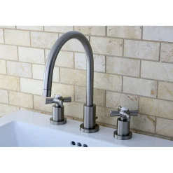 Kingston Brass Millennium Deck Mount 8-Inch Widespread Bathroom Faucet