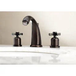 Kingston Brass Millennium 3-Hole 8-Inch Widespread Bathroom Faucet